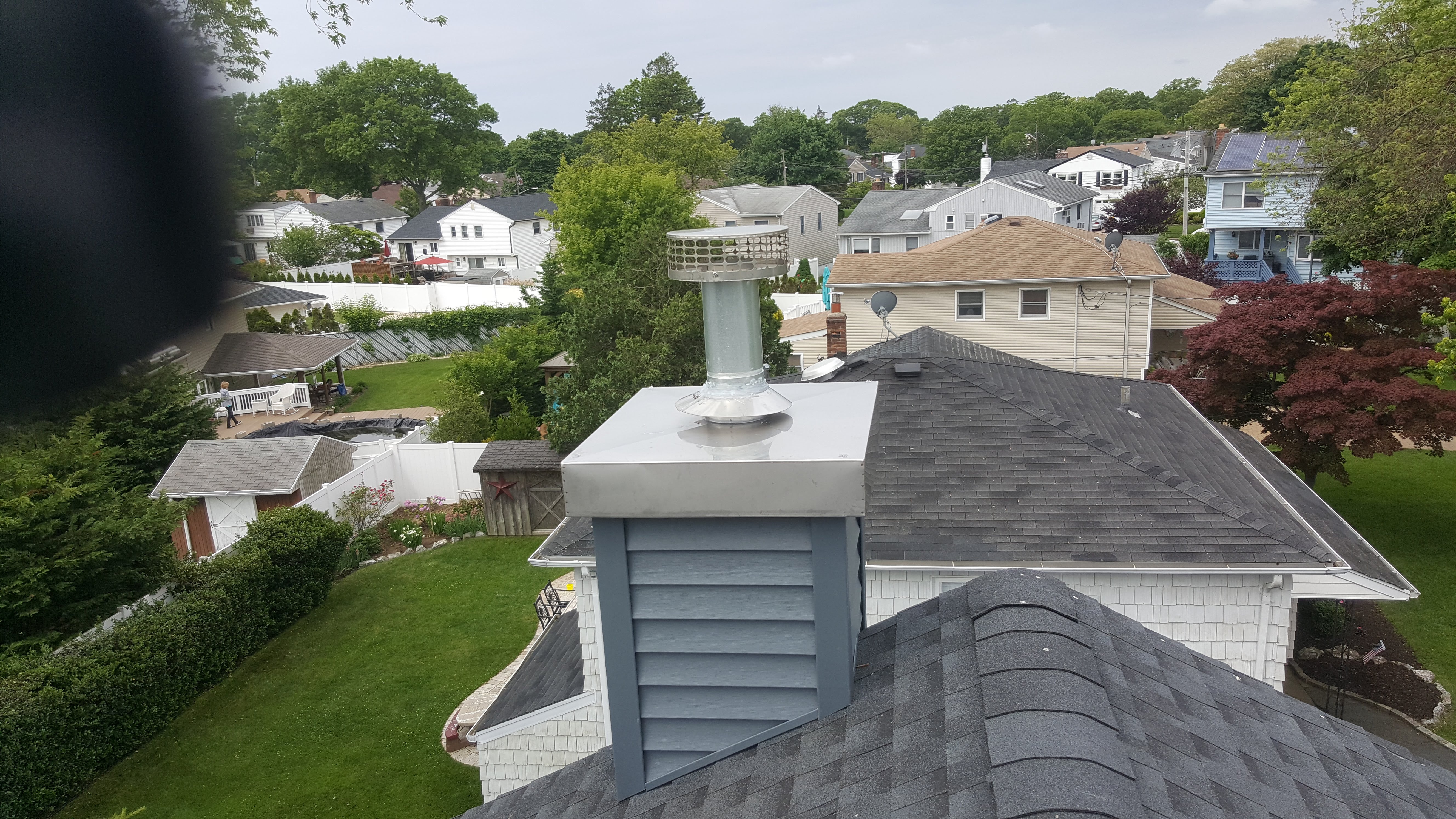 Complete chimney crown rebuild and waterproofing in East Islip, New York